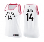 Women's Nike Toronto Raptors #14 Danny Green Swingman White Pink Fashion NBA Jersey