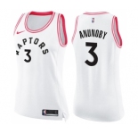 Women's Nike Toronto Raptors #3 OG Anunoby Swingman White Pink Fashion NBA Jersey