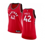 Women's Nike Toronto Raptors #42 Jakob Poeltl Swingman Red Road NBA Jersey - Icon Edition