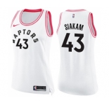 Women's Nike Toronto Raptors #43 Pascal Siakam Swingman White Pink Fashion NBA Jersey