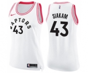 Women's Nike Toronto Raptors #43 Pascal Siakam Swingman White Pink Fashion NBA Jersey