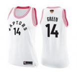 Women's Toronto Raptors #14 Danny Green Swingman White Pink Fashion 2019 Basketball Finals Bound Jersey