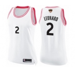 Women's Toronto Raptors #2 Kawhi Leonard Swingman White Pink Fashion 2019 Basketball Finals Bound Jersey