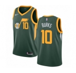Women's Nike Utah Jazz #10 Alec Burks Green Swingman Jersey - Earned Edition