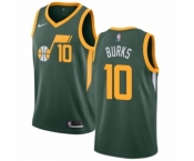 Women's Nike Utah Jazz #10 Alec Burks Green Swingman Jersey - Earned Edition