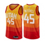 Women's Nike Utah Jazz #45 Donovan Mitchell Swingman Orange NBA Jersey - City Edition