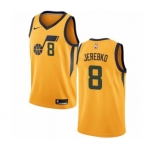 Women's Nike Utah Jazz #8 Jonas Jerebko Authentic Gold NBA Jersey Statement Edition