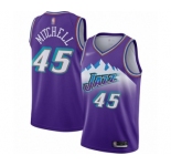 Women's Utah Jazz #45 Donovan Mitchell Swingman Purple Hardwood Classics Basketball Jersey