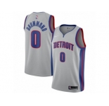 Men Nike Detroit Pistons #0 Andre Drummond Authentic Silver NBA Jersey Statement Edition
