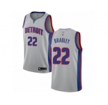 Men Nike Detroit Pistons #22 Avery Bradley Authentic Silver NBA Jersey Statement Edition