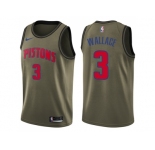 Men Nike Detroit Pistons #3 Ben Wallace Green Salute to Service NBA Swingman Jerse