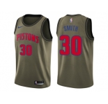 Men Nike Detroit Pistons #30 Joe Smith Green Salute to Service NBA Swingman Jersey