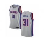 Men Nike Detroit Pistons #31 Caron Butler Authentic Silver NBA Jersey Statement Edition