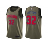 Men Nike Detroit Pistons #32 Christian Laettner Green Salute to Service NBA Swingman Jersey