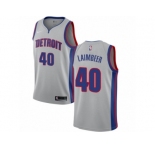 Men Nike Detroit Pistons #40 Bill Laimbeer Authentic Silver NBA Jersey Statement Edition