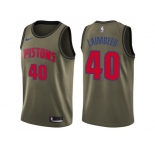 Men Nike Detroit Pistons #40 Bill Laimbeer Green Salute to Service NBA Swingman Jersey