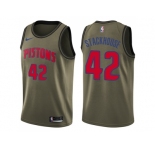 Men Nike Detroit Pistons #42 Jerry Stackhouse Green Salute to Service NBA Swingman Jersey