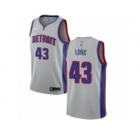 Men Nike Detroit Pistons #43 Grant Long Authentic Silver NBA Jersey Statement Edition