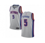 Men Nike Detroit Pistons #5 Luke Kennard Authentic Silver NBA Jersey Statement Edition