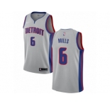 Men Nike Detroit Pistons #6 Terry Mills Authentic Silver NBA Jersey Statement Edition