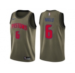 Men Nike Detroit Pistons #6 Terry Mills Green Salute to Service NBA Swingman Jersey