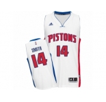 Men's Adidas Detroit Pistons #14 Ish Smith Swingman White Home NBA Jersey