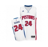 Men's Adidas Detroit Pistons #24 Mateen Cleaves Swingman White Home NBA Jersey