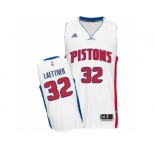 Men's Adidas Detroit Pistons #32 Christian Laettner Swingman White Home NBA Jersey