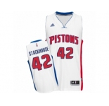 Men's Adidas Detroit Pistons #42 Jerry Stackhouse Swingman White Home NBA Jersey