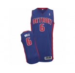 Men's Adidas Detroit Pistons #6 Terry Mills Authentic Royal Blue Road NBA Jersey