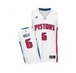Men's Adidas Detroit Pistons #6 Terry Mills Swingman White Home NBA Jersey