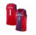 Men's Detroit Pistons #1 Chauncey Billups Swingman Red Basketball Jersey 2019-20 City Edition