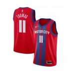 Men's Detroit Pistons #11 Isiah Thomas Swingman Red Basketball Jersey 2019-20 City Edition