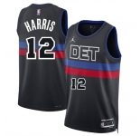 Men's Detroit Pistons #12 Tobias Harris Black 2024 Statement Edition Stitched Basketball Jersey