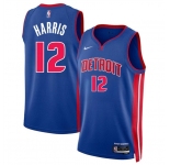Men's Detroit Pistons #12 Tobias Harris Blue 2024 Icon Edition Stitched Jersey