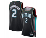 Men's Detroit Pistons #2 Cade Cunningham Cade Cunningham Black 2025-26 City Edition Stitched Basketball Jersey