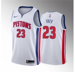 Men's Detroit Pistons #23 Jaden Ivey 2022 Draft White Basketball Stitched Jersey