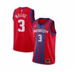 Men's Detroit Pistons #3 Ben Wallace Swingman Red Basketball Jersey 2019-20 City Edition