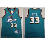 Men's Detroit Pistons #33 Grant Hill Swingman Green Throwback Adidas Jersey
