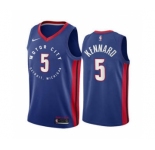 Men's Detroit Pistons #5 Luke Kennard Navy Motor City Edition 2020-21 Stitched Basketball Jersey