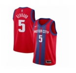 Men's Detroit Pistons #5 Luke Kennard Swingman Red Basketball Jersey 2019-20 City Edition