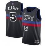 Men's Detroit Pistons #5 Malik Beasley Black 2024 Statement Edition Stitched Jersey