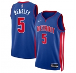 Men's Detroit Pistons #5 Malik Beasley Blue 2024 Icon Edition Stitched Jersey