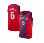 Men's Detroit Pistons #6 Bruce Brown Jr. Swingman Red Basketball Jersey 2019-20 City Edition