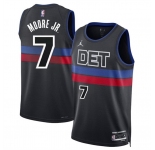 Men's Detroit Pistons #7 Wendell Moore Jr Black 2024 Statement Edition Stitched Jersey