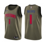 Men's Nike Detroit Pistons #1 Chauncey Billups Swingman Green Salute to Service NBA Jersey