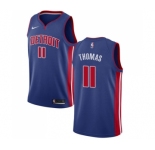 Men's Nike Detroit Pistons #11 Isiah Thomas Swingman Royal Blue Road NBA Jersey - Icon Edition