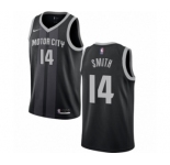 Men's Nike Detroit Pistons #14 Ish Smith Swingman Black NBA Jersey - City Edition