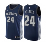 Men's Nike Detroit Pistons #24 Mateen Cleaves Swingman Navy Blue NBA Jersey - City Edition