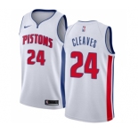 Men's Nike Detroit Pistons #24 Mateen Cleaves Swingman White Home NBA Jersey - Association Edition